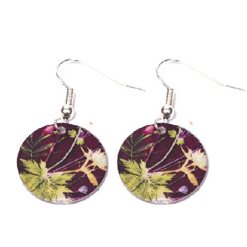 Botanical Inspired Tropical Wine Earring Set. Stylish Jewellery Gift - Image 2