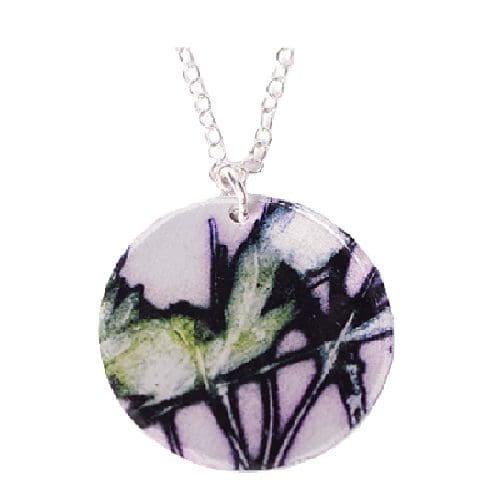 Botanical Inspired Aqua Branch Pendant Necklace - Image 2