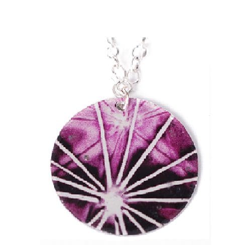 Botanical Inspired Pink Burst Pendant Necklace - Image 2