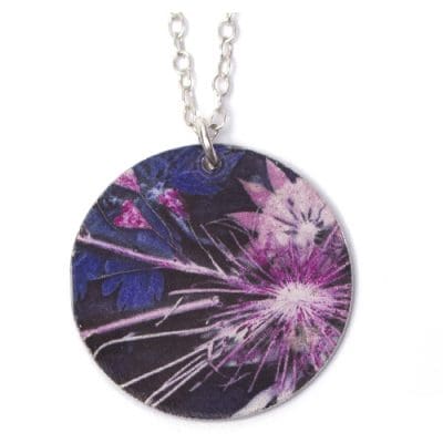 Botanical Inspired Blue Wreath Pendant Necklace