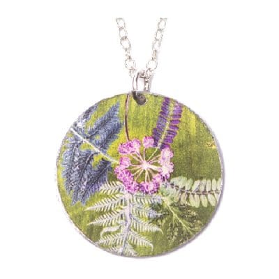 Botanical Inspired NTS Lime Green Pendant Necklace