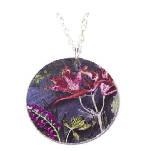 Botanical Inspired Midnight Bloom Pendant Necklace - Image 2