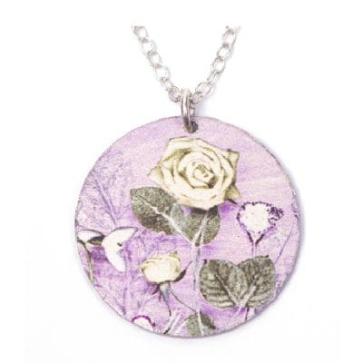 Botanical Inspired Mother's Pink Bouquet Pendant Necklace
