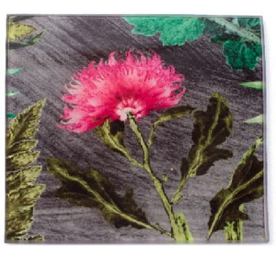 Chrysanthemum Botanic Style Glass Coaster