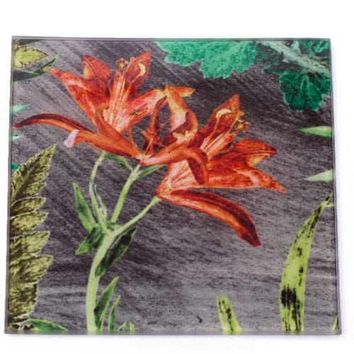 Lily Botanic Style Glass Coaster