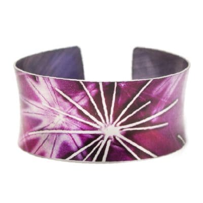 Pink Burst Botanical Cuff Bracelet and Jewellery Gift