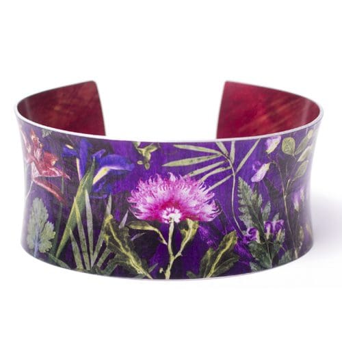 Purple Whisper Botanical Cuff Bracelet and Jewellery Gift