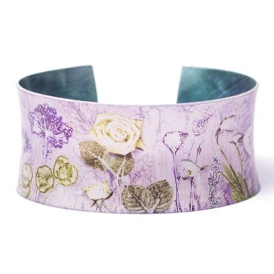 Mother's Pink Bouquet Botanical Cuff Bracelet and Jewellery Gift