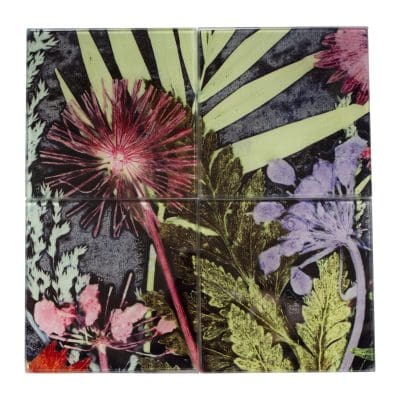 Midnight Jungle | Blue & Green Set of Glass Coasters