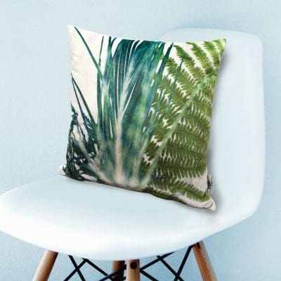 Forage 1 | Green & Cream Fern Design Sofa Cushion