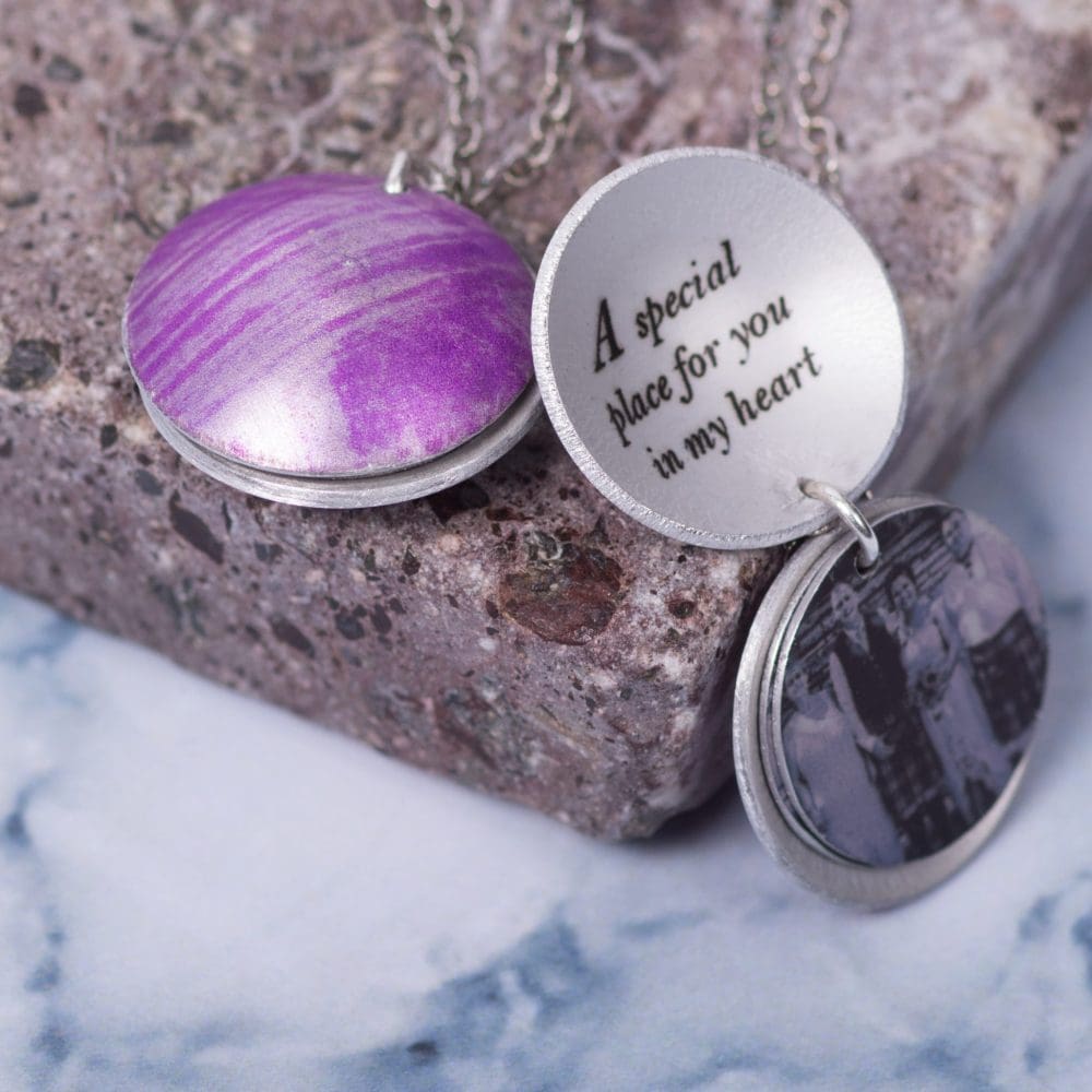 Pink Paint, Personalised Locket Charm Necklace Gift