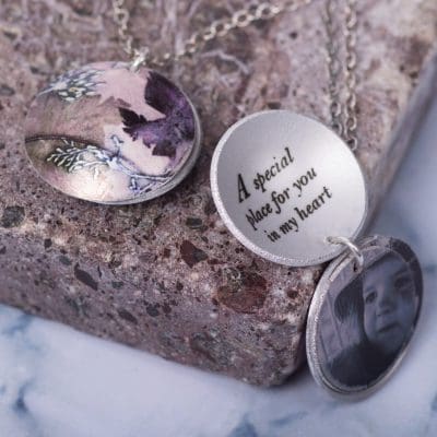 Falling Leaves, Personalised Locket Necklace Gift