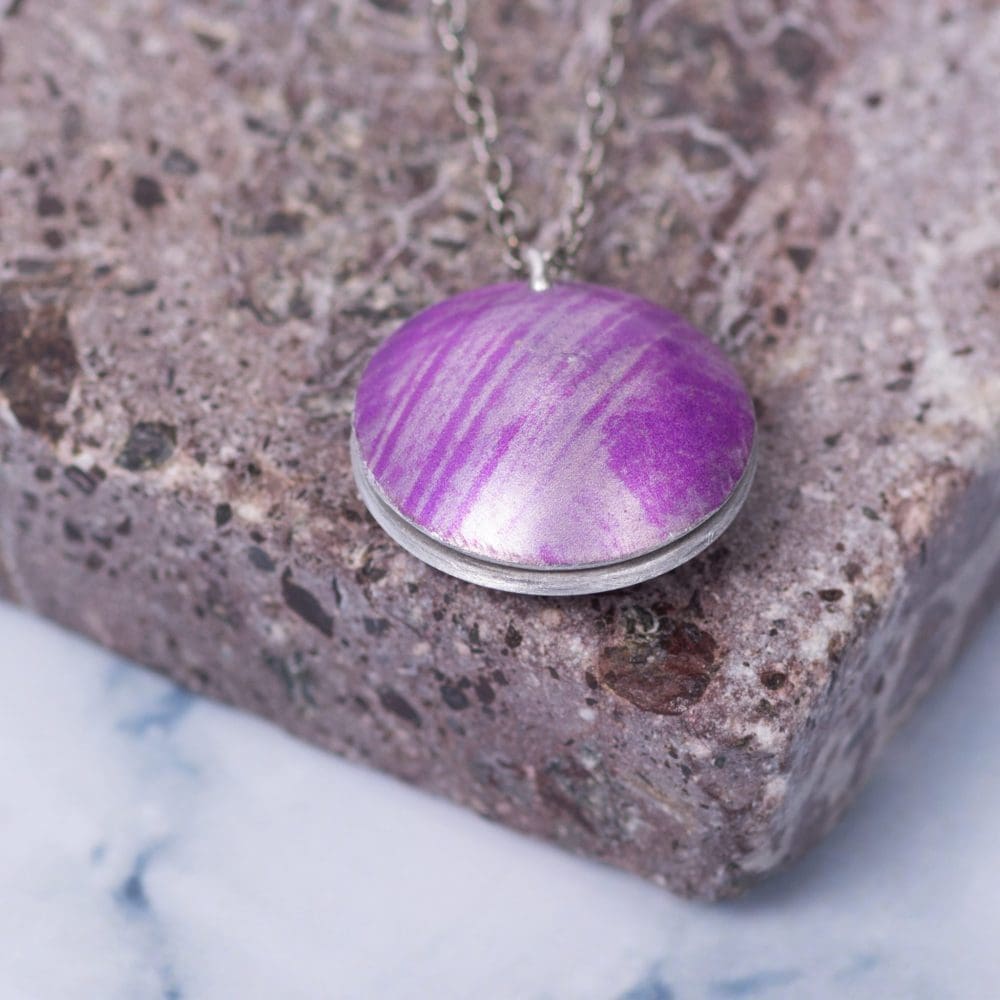 Pink Paint, Personalised Locket Charm Necklace Gift - Image 4