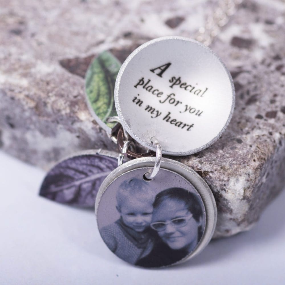 Silver Necklace Locket Charm With Initials And Photos - Image 2