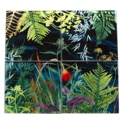 Secret Garden | Dark Botanical Set of Glass Coasters