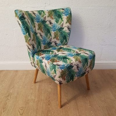 Forage | Modern Chair | Green & Cream Velvet Cocktail Chair