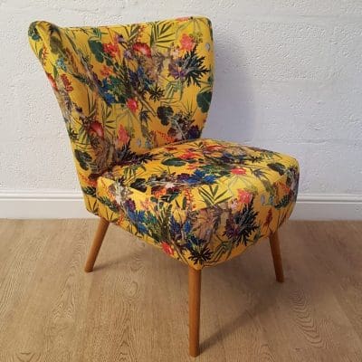 Summer Tropics | Accent Chair | Yellow Velvet Cocktail Chair