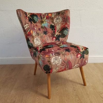 Tropical Dusk | Designer Chair | Brown Velvet Cocktail Chair
