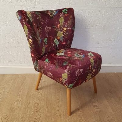 Tropical Wine | Contemporary Chair | Red Velvet Cocktail Chair