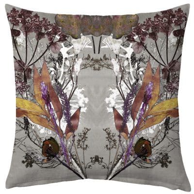 Autumn First Frost Two | Dark Floral Print Cushion