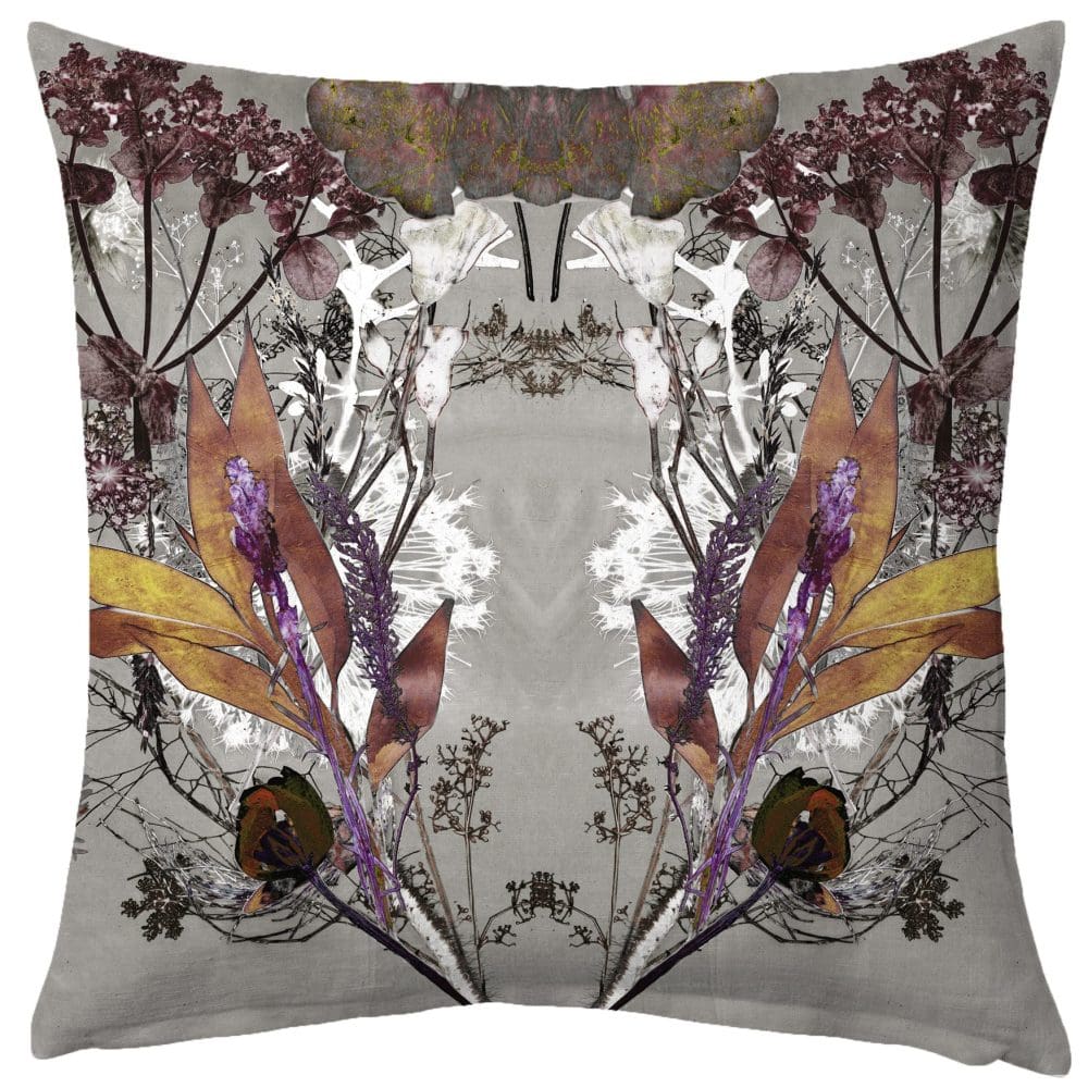 Autumn First Frost Two | Dark Floral Print Cushion