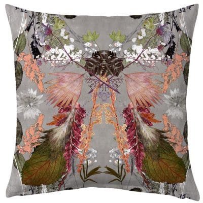 Natures Wings | Dark Floral Print Sofa Cushion