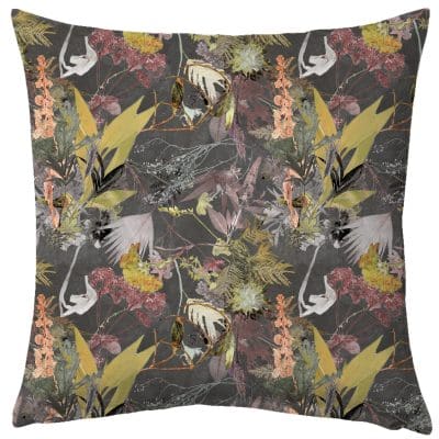 Estelle | Dark Floral Print Sofa Cushion