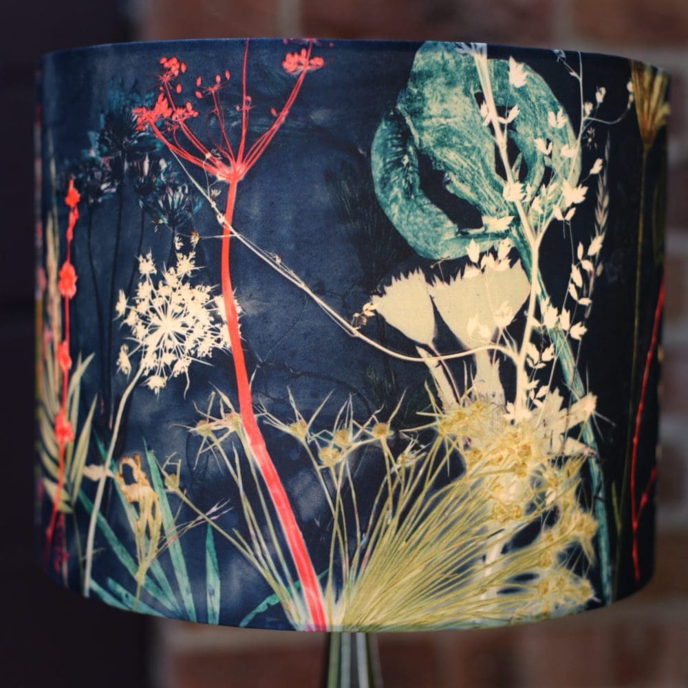 Meteorite | Dark Floral Print Lampshade - Image 2