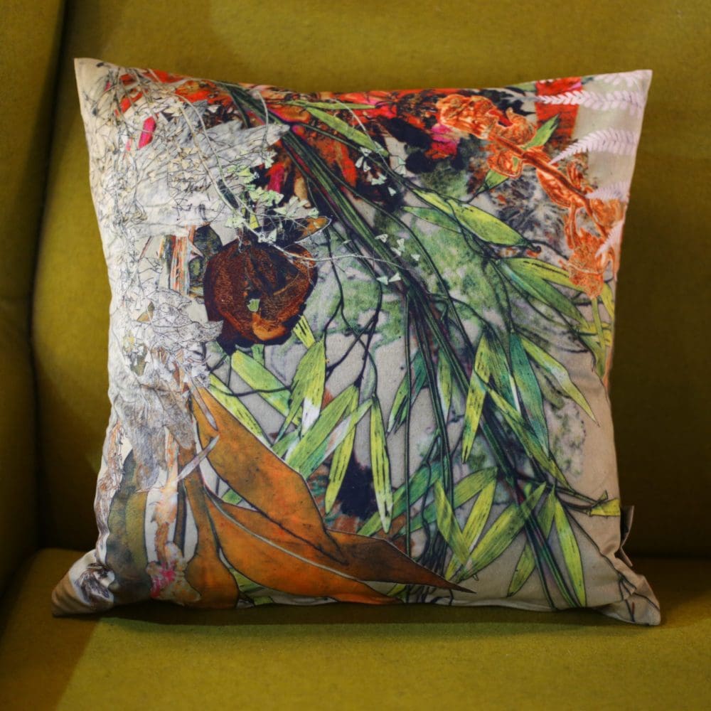 Retreat | Dark Floral Print Sofa Cushion