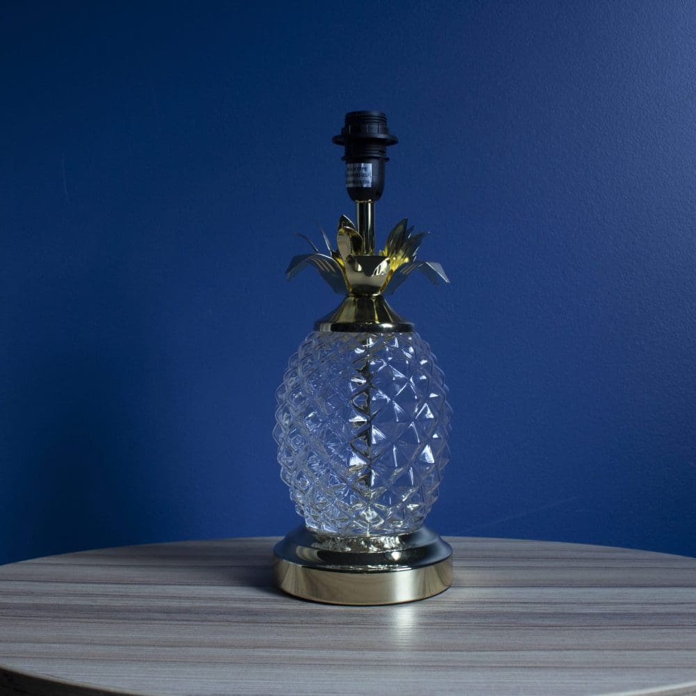 Glass Pineapple Lamp Stand No Lampshade