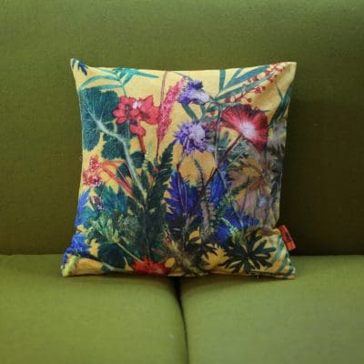 Summer Tropics | Tropical Yellow Chenille Sofa Cushion CLEARANCE