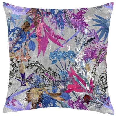 Flourish | Pink & Blue Floral Print Sofa Cushion
