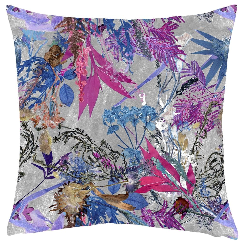 Flourish | Pink & Blue Floral Print Sofa Cushion