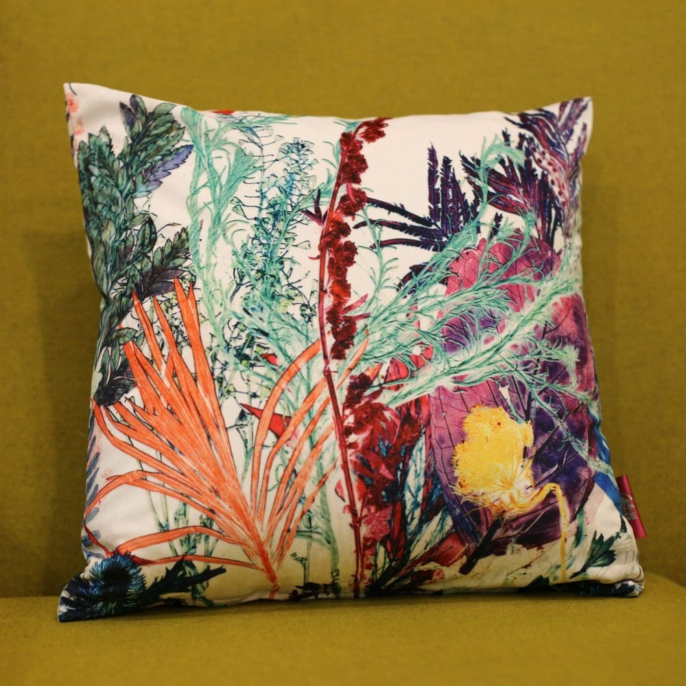 Coral Dreams | Pink & Purple Floral Print Cushion