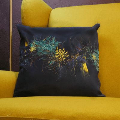 Galene's Whisper | Dark Floral Print Cushion