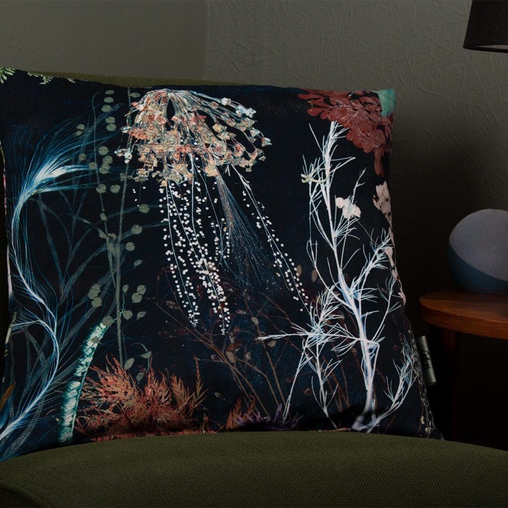 Coredelia | Deep Sea Blue | Floral Print Cushion