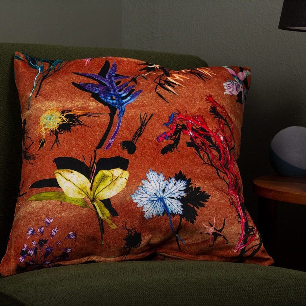 Mylas Mystery | Soft Taupe | Floral Print Cushion